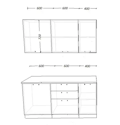 Кухня «Белый глянец арт. 5 - 1600»